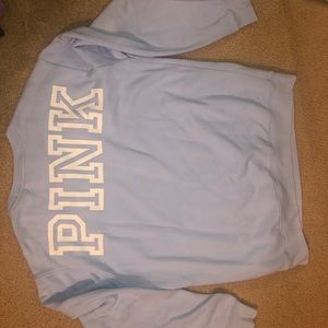 light blue PINK crew neck